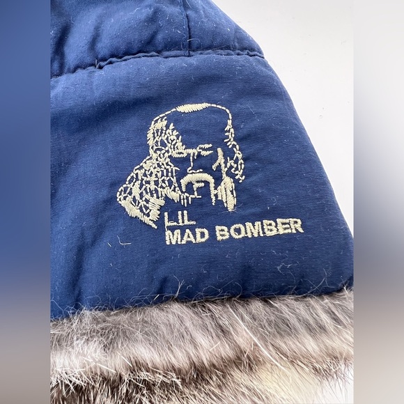 Lil Mad Bomber Kids Rabbit Fur Trapper Hat blue  Size small WARM Ear Flaps - Picture 5 of 11